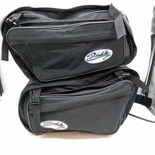 DIABLO Black 2x Expandable Motorcycle Side Panier Bags