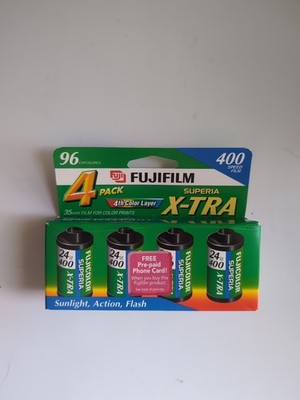 Fujifilm Superia X-TRA 400 35mm Film 4 Pack 96 Exp EXPIRED 06/2003 Sealed