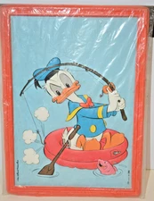 1979 Vintage Disney 3D Poster "Popsters" Donald Duck Fishing Tubing NOS 356 HTF