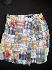 Ralph Lauren Sport Multicolor Mid-Rise Patchwork Plaid Cotton Skirt Womens Sz 6