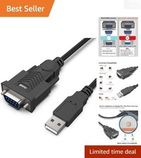 1.8M USB to DB9 Serial Adapter Cable - Plug  Play with Wide OS Compatibility