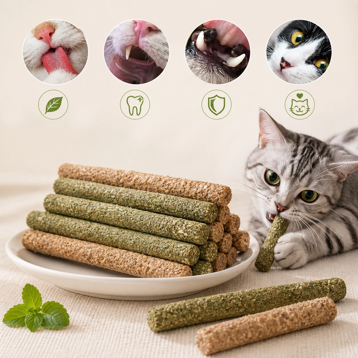 Natural Silvervine Cat Chew Sticks Matatabi Cat Toy Dental Chew 6 Pack
