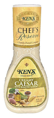 Ken's Steak House Chef's Reserve Creamy Caesar W/Garlic Salad Dressing 9 oz Kens