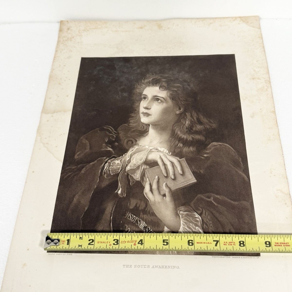Vintage James Sant RA The Souls Awakening Photogravure Art Gebbie
