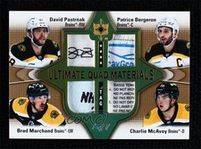 2022 Ultimate Collection Tag 1/1 David Pastrnak Patrice Bergeron Quad Patch 0c3