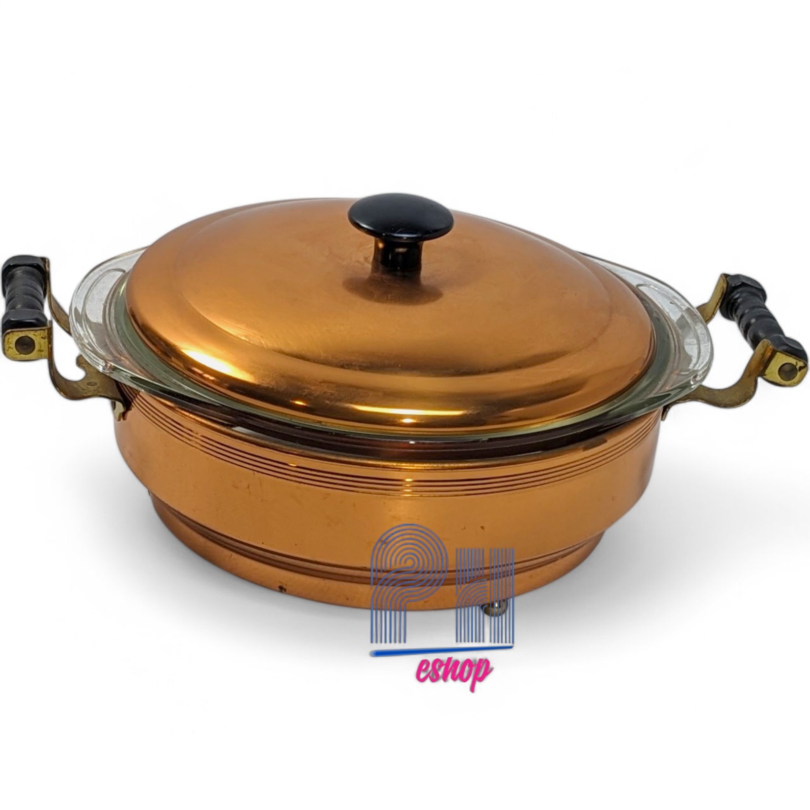 Vintage Coppercraft Guild copper server set with 1.5 qt PYREX 023