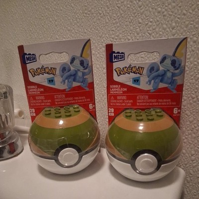 2022 Mega Construx Pokemon #HKT09 Poke Ball Series 17 Sobble Building Set MIP x2