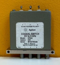 HP / Agilent 8763A-024 4 GHz, 24 VDC, 4-Port, SMA (F) RF Coaxial Switch. Tested!
