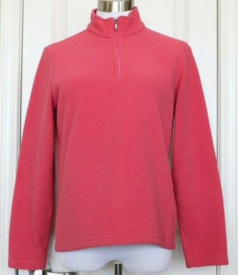 LL Bean Womens Pink Fleece 1/4 Zip Pullover Sweater Lightweight Size M Medium | eBay