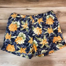 Tommy Bahama Swim Trunks Mens XL Relax Drawstring Blue Orange Floral Print Lined