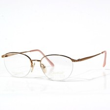 Vintage CHARMANT CH8204 Titanium Half Rim Gold Round 53-18-140 Eyeglasses B142