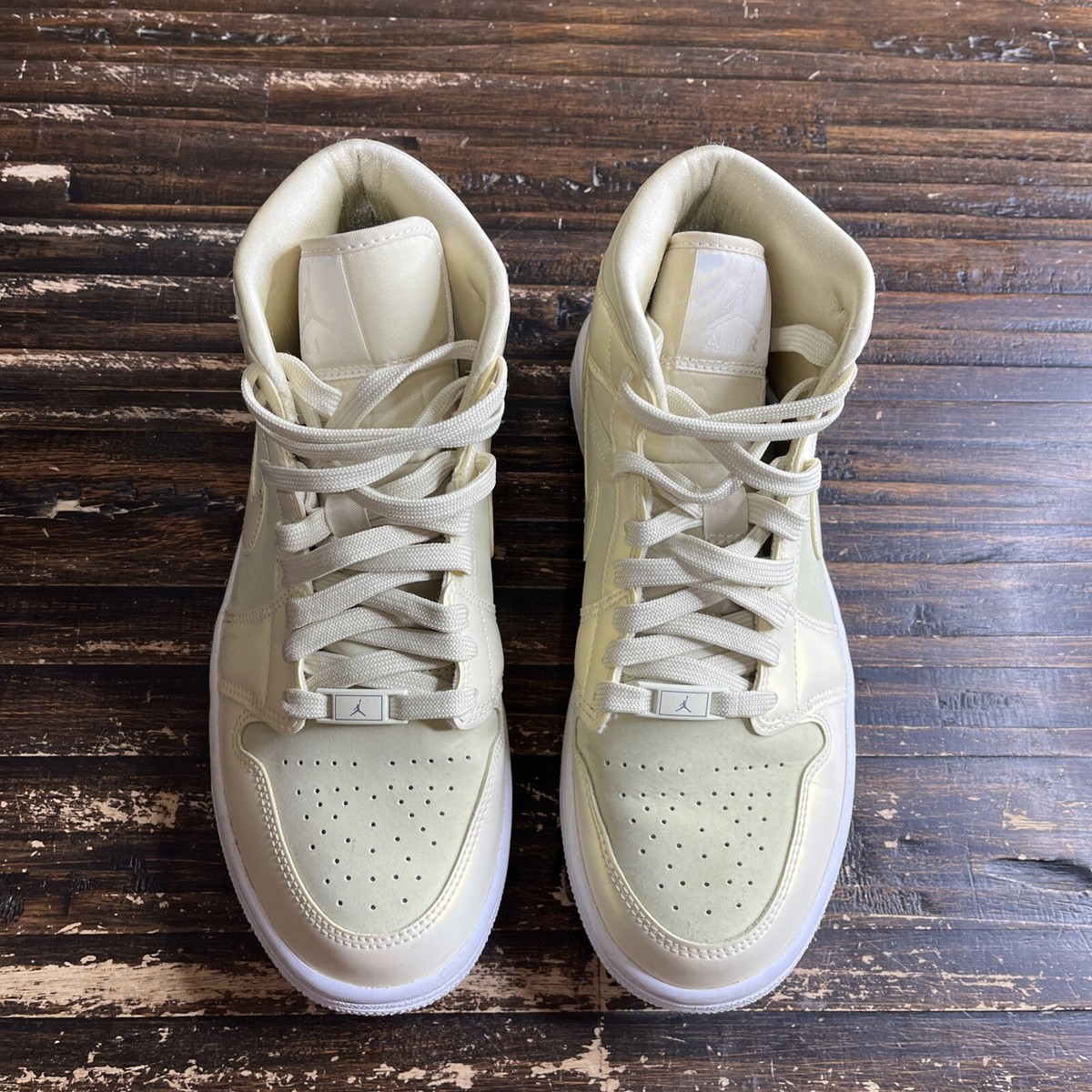 Nike Air Jordan 1 Mid Goose Feather Lemon Yellow Womens Size