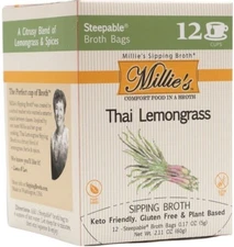 Millie's Thai Lemongrass Sipping Broth - 12 steepable broth bags