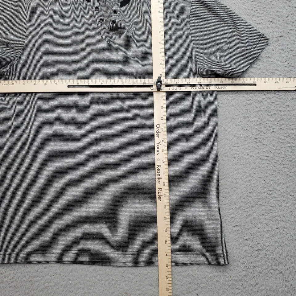 Kenneth Cole Reaction Tee Shirt Men Large Multi Striped Short Sleeve Henley Neck - Image 4 of 4