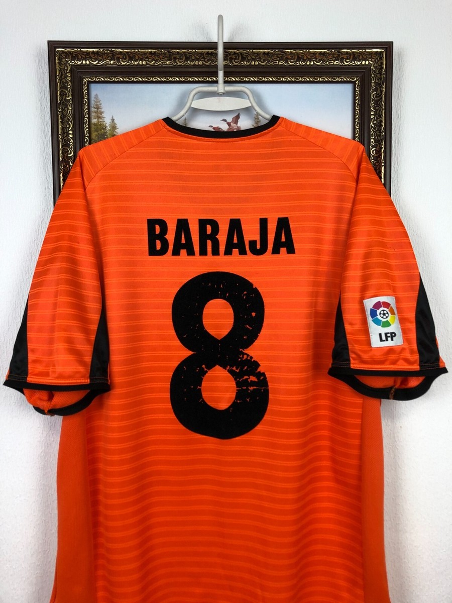 Valencia Away football shirt 2001 Soccer Nike #8 Baraja Camiseta