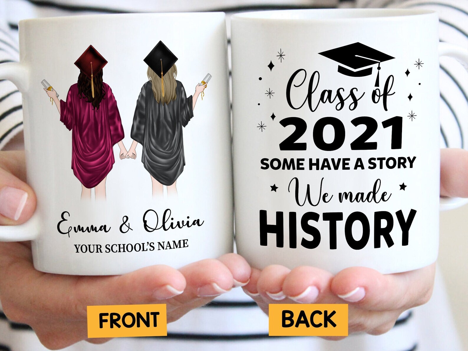 Personalized Class Of 2021 We Made A History Coffee Mug Graduation Ceramic Mug