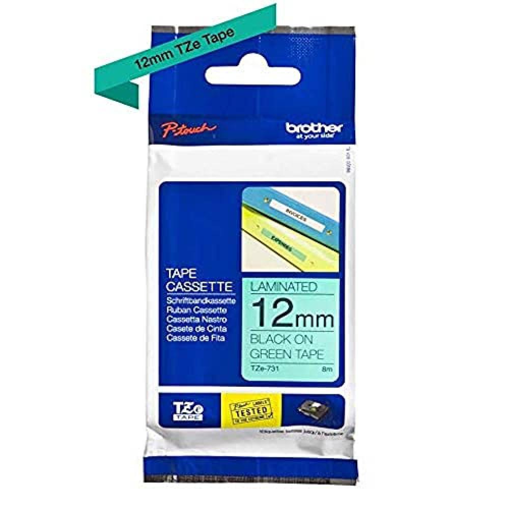 Brother Nastro TZe TZe-731, colore del cinturino: verde, 12 mm, 8 m, TZE731 - NU