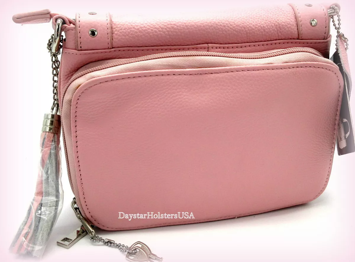Locking Gun Concealment Purse Holster SMALL AUTOS Pink Leather