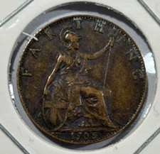 1908 Great Britain Farthing - Edward VII Coin