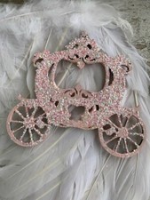 CHRISTMAS ANY TIME*DAZZLING GERMAN  GLITTERED CINDERELLA COACH WOOD ORNATE GREAT