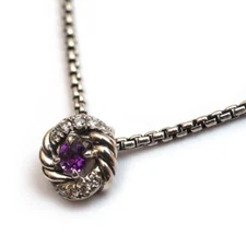 DAVID YURMAN New 8mm Petite Infinity  17" Pendant Birthstone Necklace  Amethyst