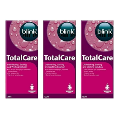 3x Blink Total Care Disinfecting Storing & Wetting Solution - 120ml
