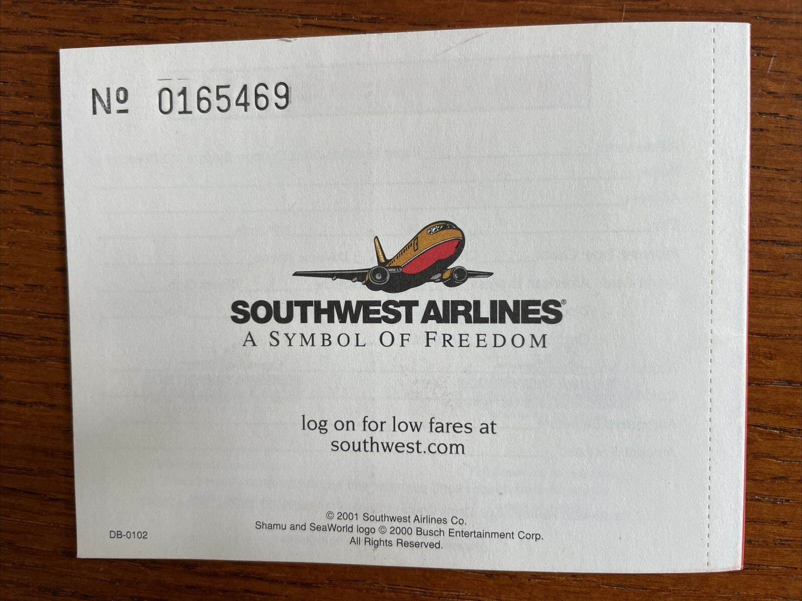 SOUTHWEST Airline Drink Coupon Booklet The Tails Of Southwest Exp 12-31 ...