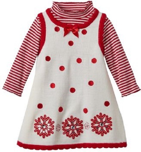 Bonnie Jean Red Snowflake Sweater 