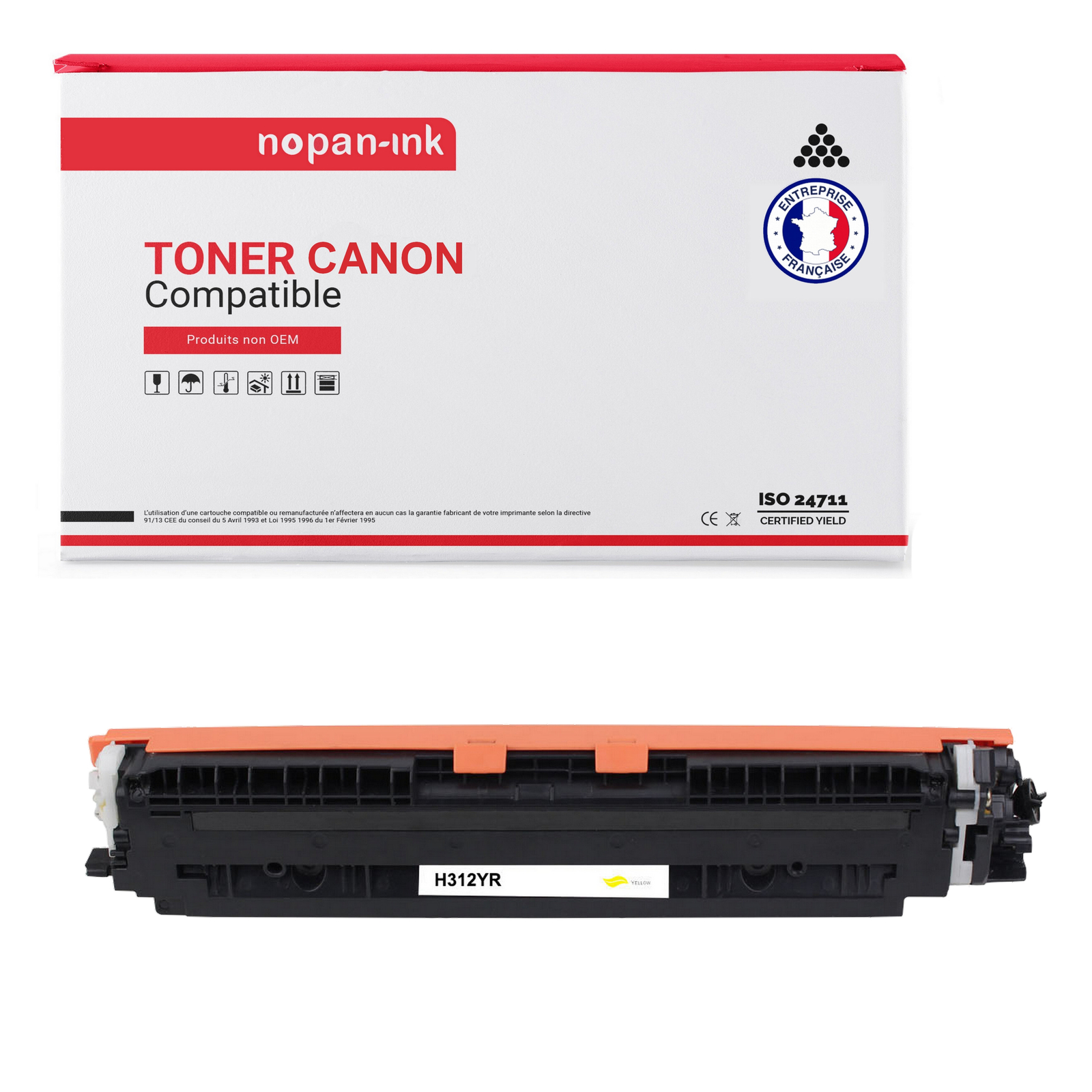 Toner jaune CE312 NOPAN-INK compatible Canon pour imprimer vos dossiers à domicile sans panne