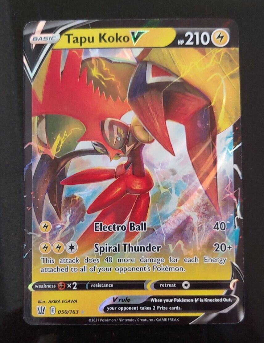 Pokemon TCG Tapu Koko V Battle Styles 50 Mint Lightning Card 50