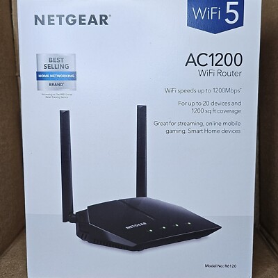 NETGEAR AC1200 Dual Band WiFi Router Model R6120 - OPEN BOX - NEVER ...