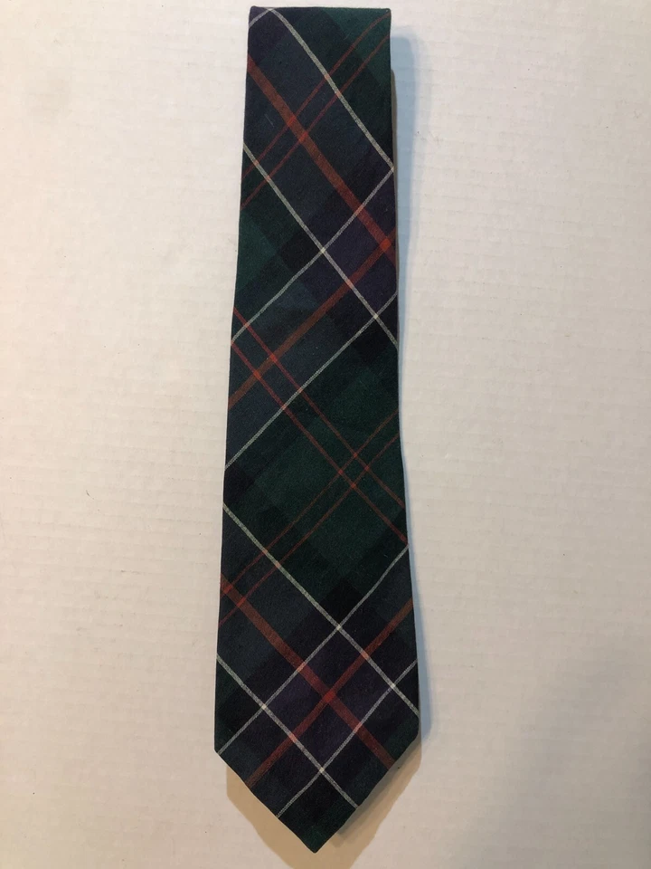 Corbata de Colección Ralph Lauren by Polo Para Hombre Verde Azul A Cuadros 100% Lino Informal Cuello Poni Foto 2 de 4