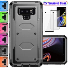 For Samsung Galaxy Note9 S9 Case Shockproof Phone Cover Tempered Glass Protector