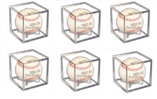  6 ct Pro-Mold Ball Cube III Baseball Holder Display Case Built in Stand