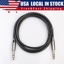 6FT Stereo Cable  1/4 Inch Male Trs Speaker Amp Noiseless Guitar Cable 