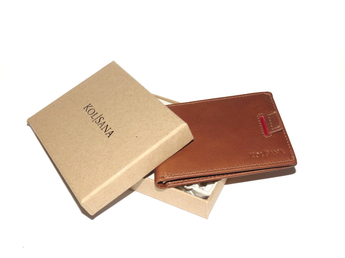 Slim Bifold Leather Wallet for Men Loaded with Features - Light Brown | eBay