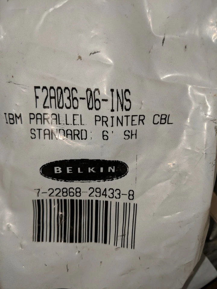 Belkin F2A036-06-INS IBM Parallel Printer Cable  - Image 2 of 2