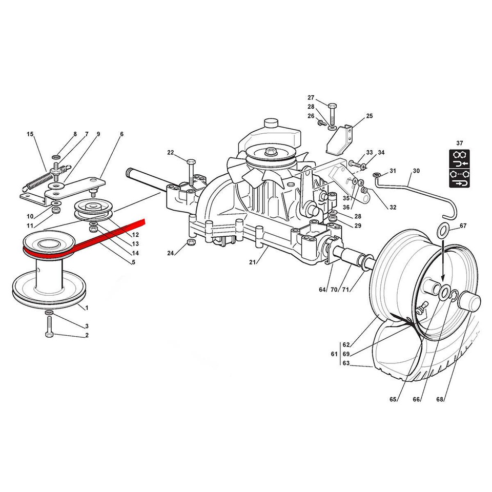 SECURA Courroie De Lames Compatible Avec Castelgarden XF140