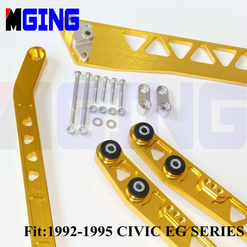 BWR REAR SUBFRAME BRACE CONTROL ARM TIE BAR LCA FOR HONDA CIVIC 92-95 EG Golden - Picture 5 of 11