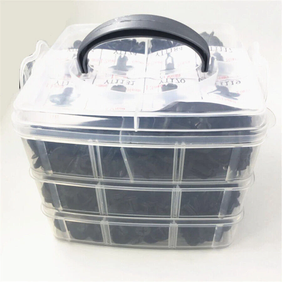 630 Piezas En Caja Plástico 13 Tipos 3 Capas Coche SUV Parachoques Sujetadores Clips Universales Foto 2 de 4