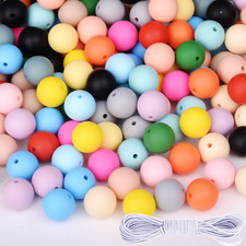 Silicone Beads Bracelet Making Kit, 70PCS 15Mm Soft Rubber round Beads for Keych