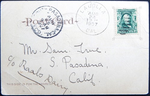1905 POINT LOMA LIGHTHOUSE POSTCARD UNDIVIDED POSTED 1907 SAN DIEGO CALIFORNIA - Picture 3 of 3