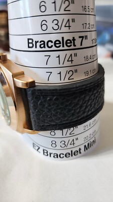 Stauer Gold Tone Watch 50476 Rare Stauer Gold Tone Watch 50476 Black Leather Strap, Date  main image 2