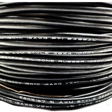Eassan 12AWG Silicone Rubber Double Insulation Copper Wire BLACK E205197 6FT NEW