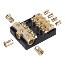 4 Way 4 Gauge IN 8 Gauge OUT Mini ANL Fuse Block Marine Grade 12v output