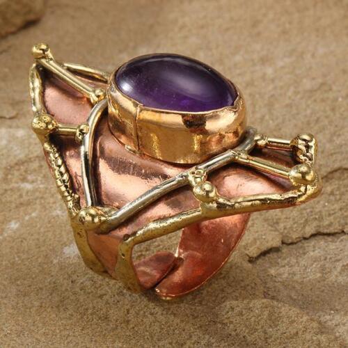 New Tara Mesa 8.78ctw Amethyst Web Knuckle Ring ~ Size 8 Adjustable - Picture 1 of 1
