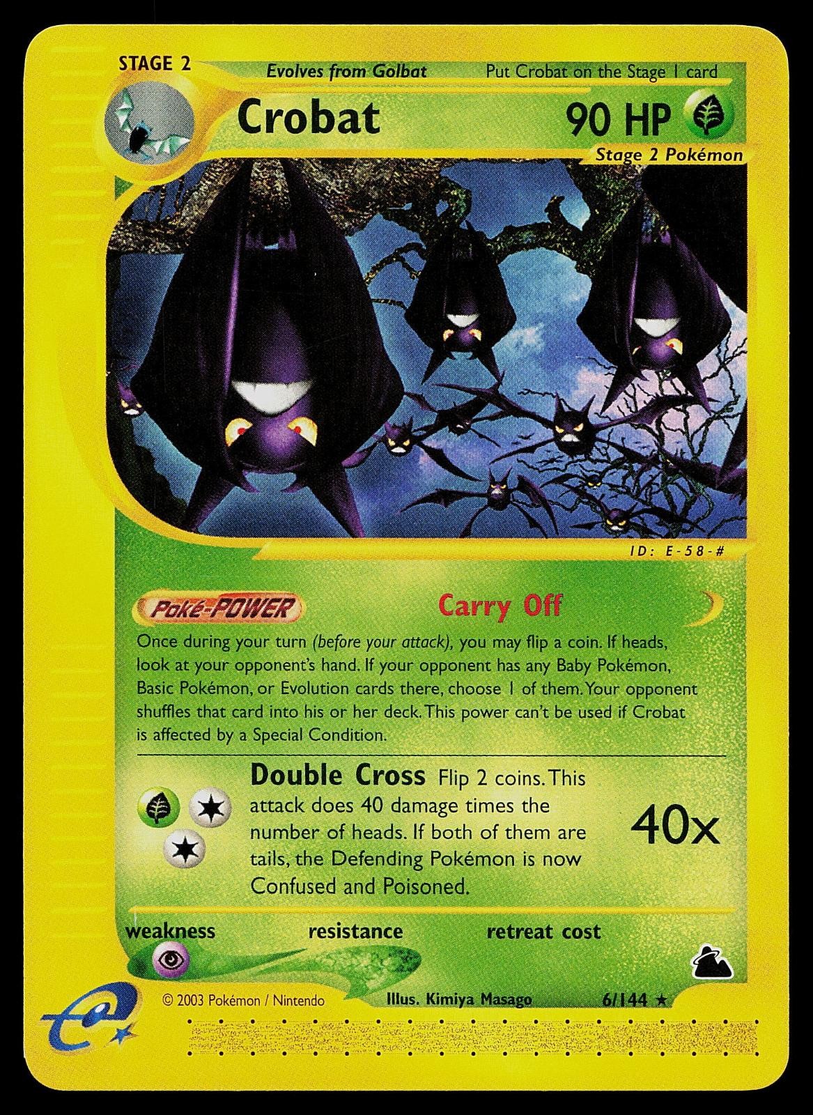 Pokemon Card - Crobat Skyridge 6/144 Rare