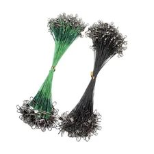 40Pcs Steel Fishing Line Steel Wire Leader Connect for Lures Baits Rig Hook