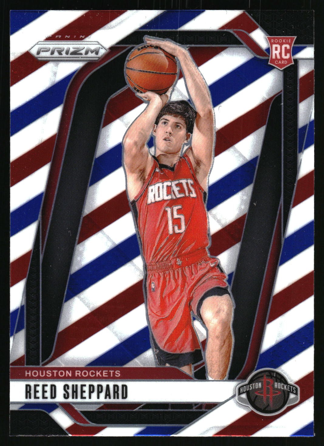 2024-25 Panini Prizm #268 Reed Sheppard Prizms Red White and Blue