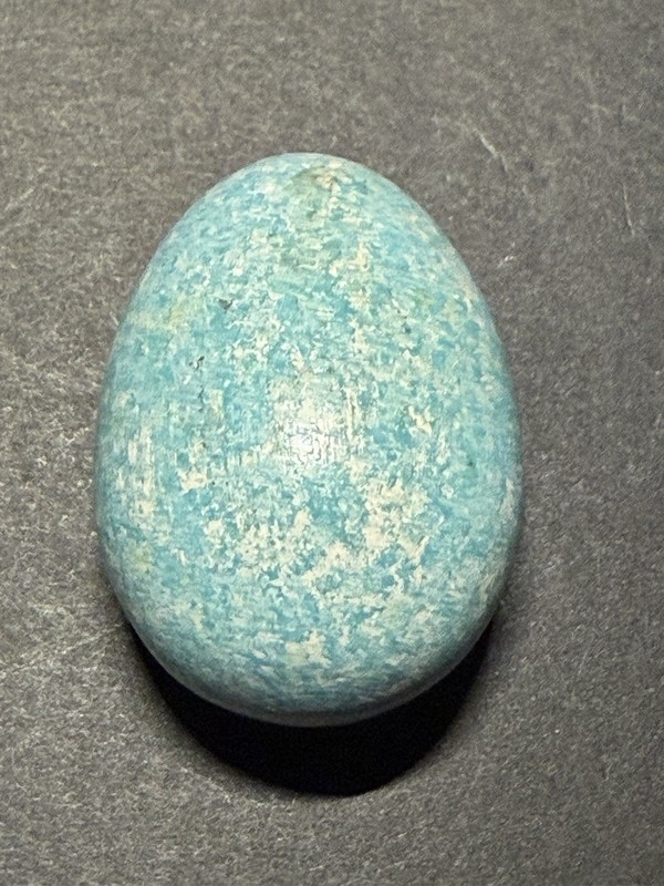 Handpainted Blue White Wood Wooden Robins Birds Egg Easter Carved Mini Figurine